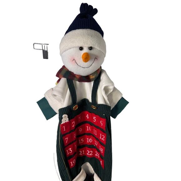 Advent Snowman Christmas Calendar with attached snowman countdown marker 26”L - Picture 2 of 9
